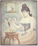 Georges Seurat Die Frau mit der Puderquaste painting